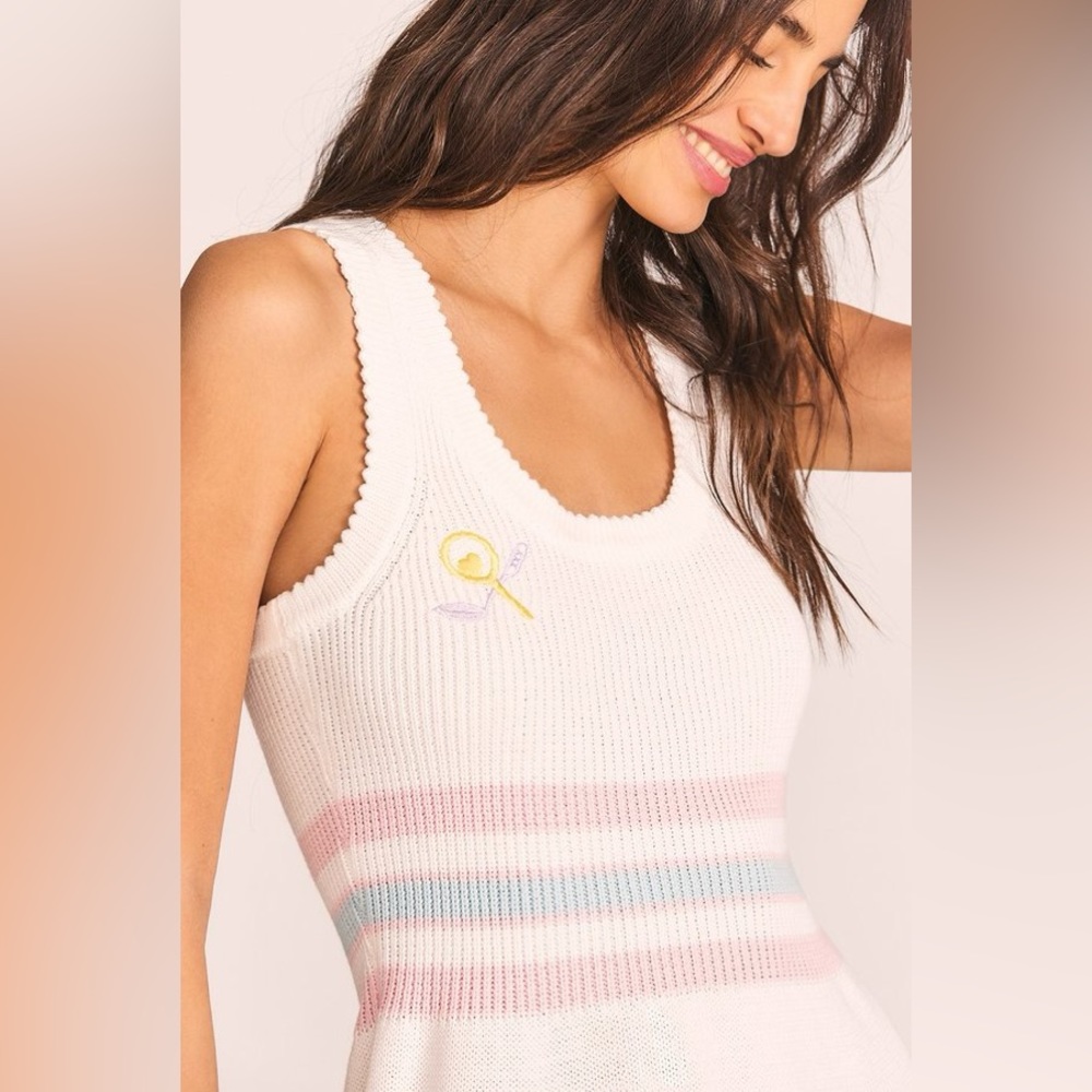 LoveShackFancy Indiana White Tennis Dress Small - Picture 2 of 7